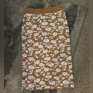 POLAGRAM floral midi skirt